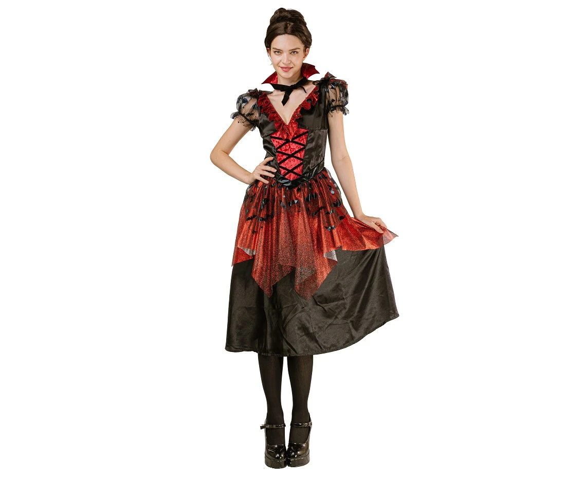 Role play-set for adult Gothic Vampire (dress, collar ), size S EOL